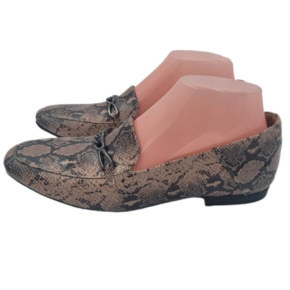 NEW Naturalizer Loafers Kayden, Nude Snake Vegan Leather Women's Shoe Size 8.5M - Picture 1 of 11